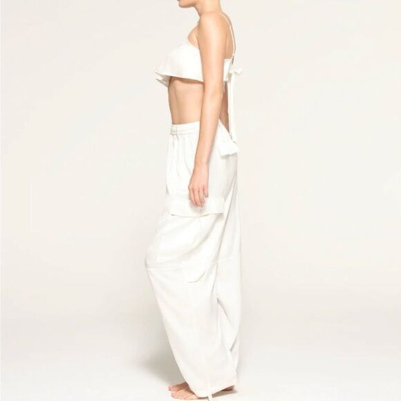 RARE SKIMS Silk Cargo Pants in Ivory - Picture 2 of 7